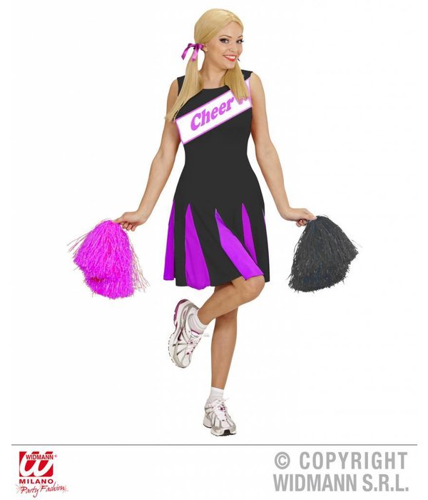 Cheerleader jurkje zwart/roze
