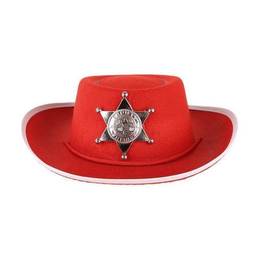 Cowboy hoedje kind rood 52 cm
