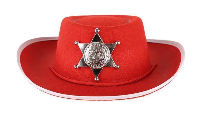 Cowboy hoedje kind rood 52 cm