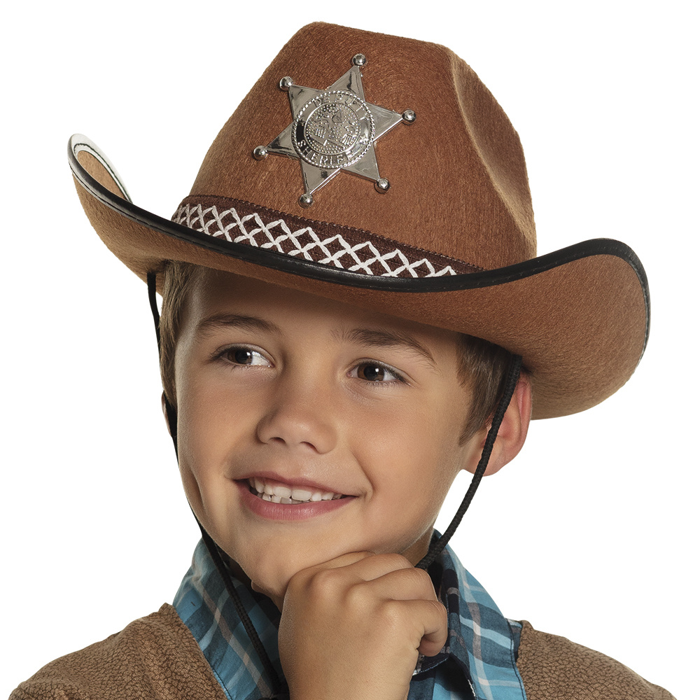 Kinderhoed Butch Sheriff junior bruin afbeelding