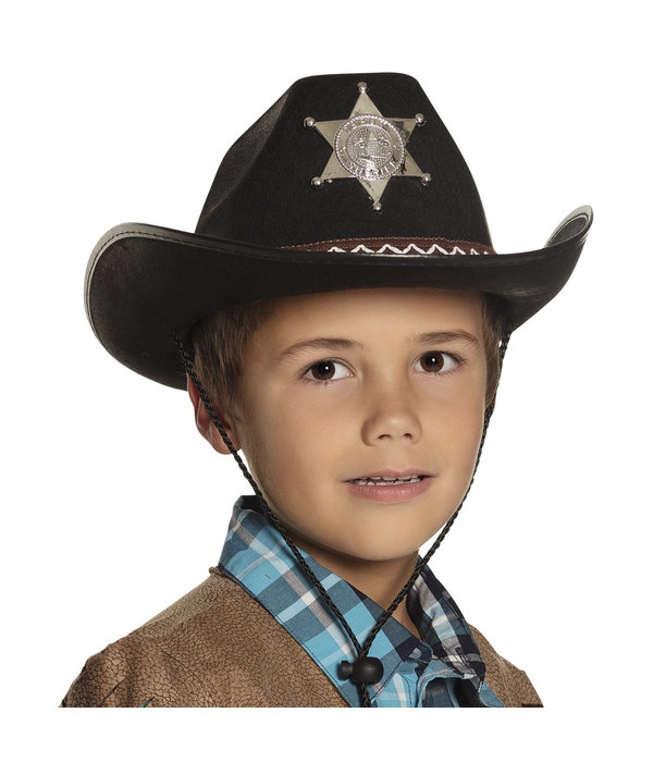Kinderhoed Butch Sheriff junior zwart
