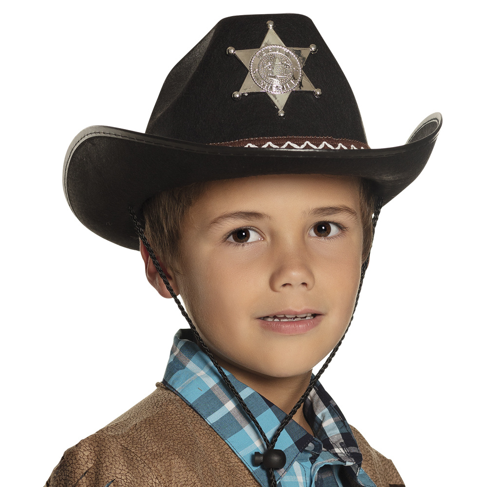 Kinderhoed Butch Sheriff junior zwart