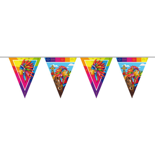 Indianen Party Vlaggenlijn - 10 meter