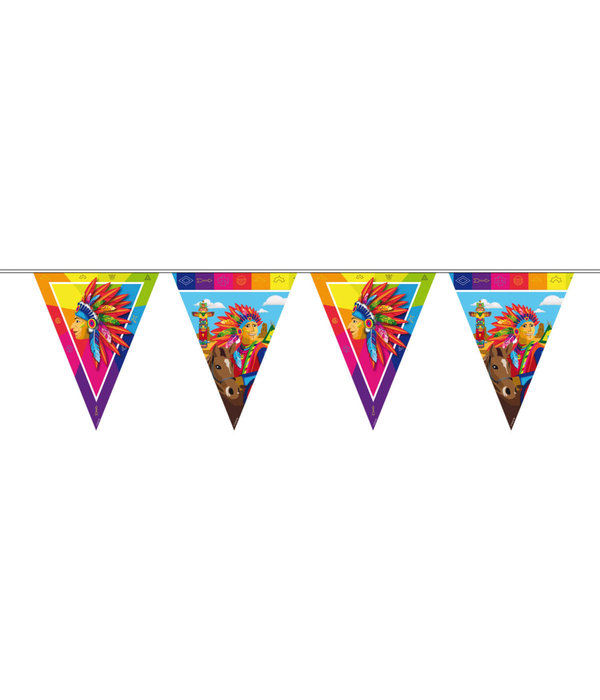 Indianen Party Vlaggenlijn - 10 meter