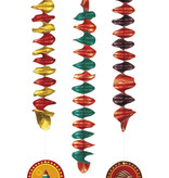 Set 3 Decoratiespiralen Indianen dubbelzijdig (60 cm)
