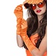 Gala handschoenen satijn oranje 40 cm