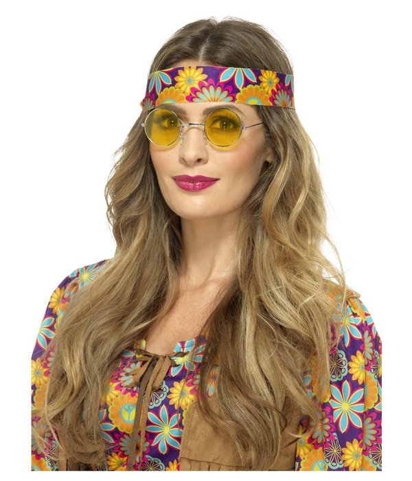 Hippiebril geel