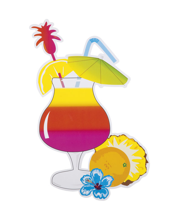 Set tropische Hawaii Wanddecoratie (4 Stuks)