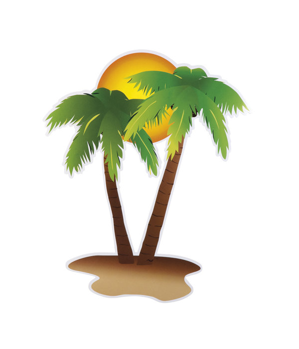 Set tropische Hawaii Wanddecoratie (4 Stuks)