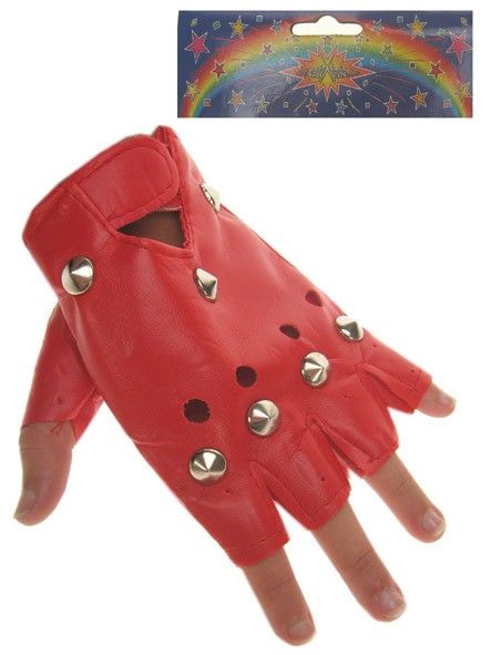 Punk handschoenen rood