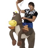 Stap in kostuum opblaasbaar paard cowboy