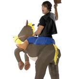 Stap in kostuum opblaasbaar paard cowboy
