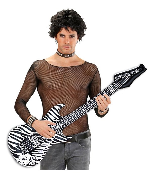 Opblaas Gitaar Zebra print 105cm