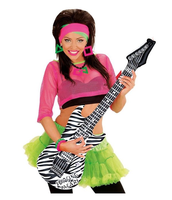 Opblaas Gitaar Zebra print 105cm