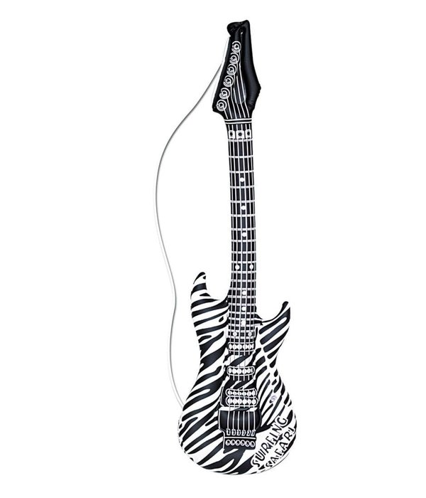 Opblaas Gitaar Zebra print 105cm