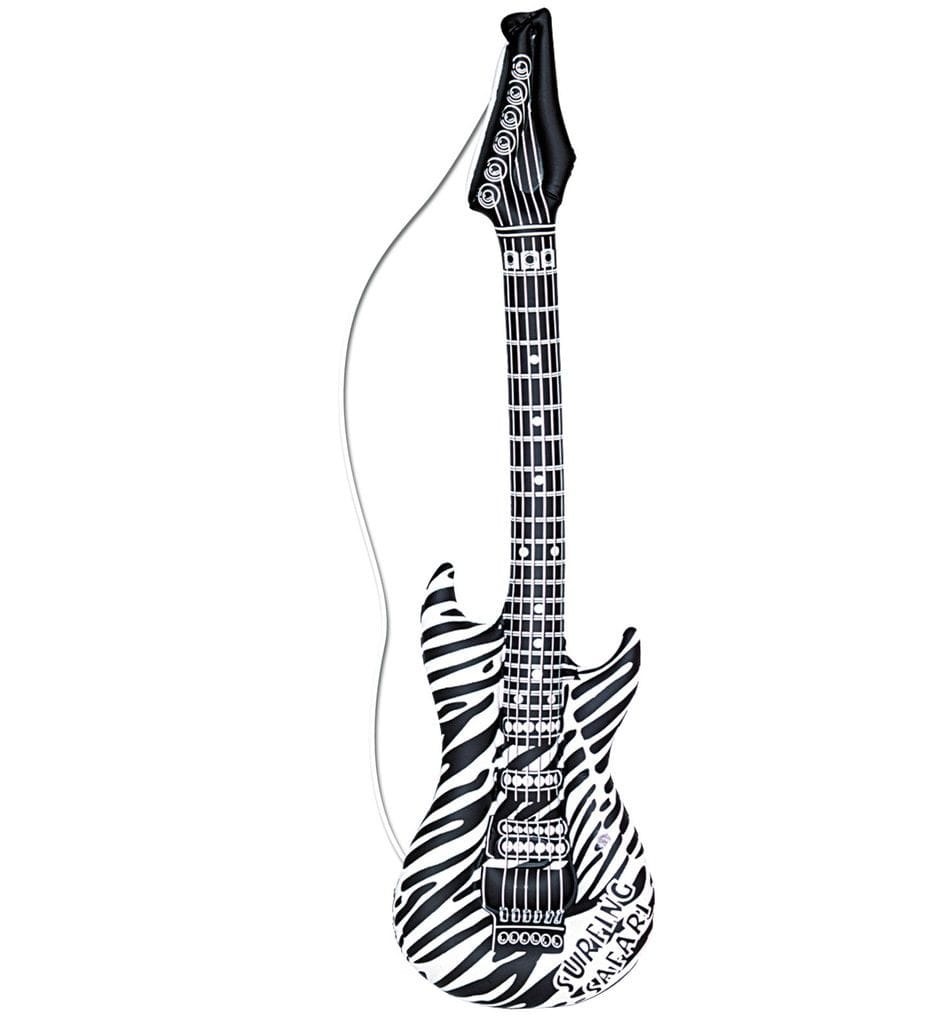 Opblaas Gitaar Zebra print 105cm