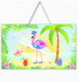 Hawaii Deurbord Flamingo 3D