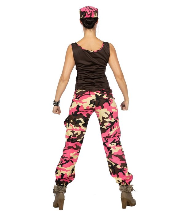 Soldaat Camouflage Kostuum Vrouw Roze
