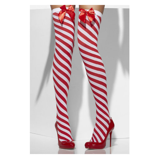 Kerst zuurstok kousen  met strik