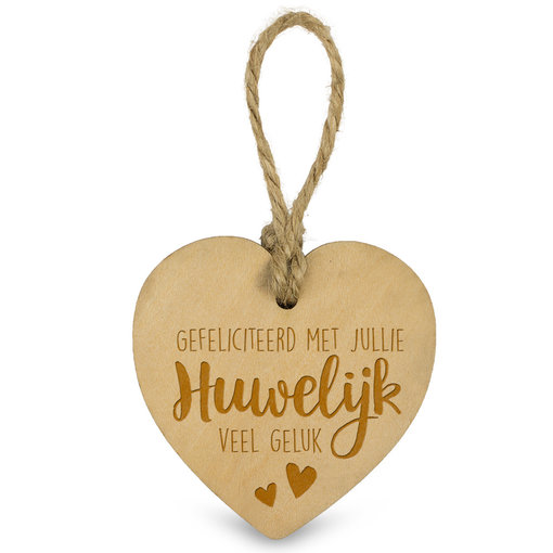 Houten Hartje Huwelijk