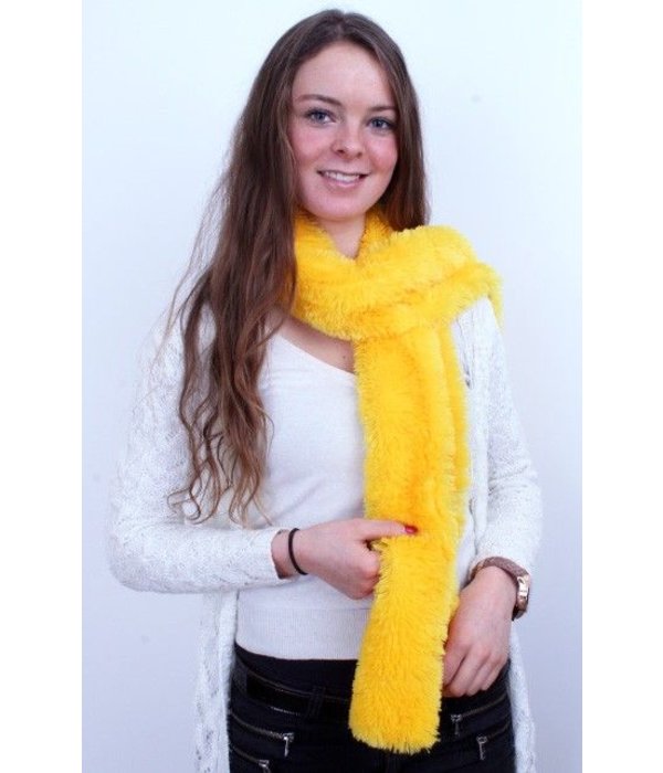 Knuffelsjawl fluor geel 165 cm