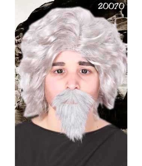 Snor + Baard professor grijs