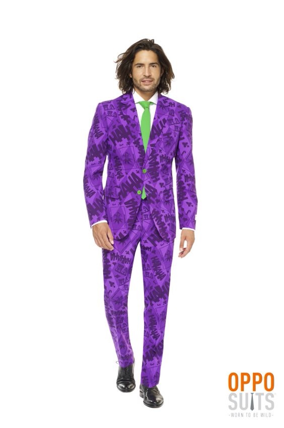 OppoSuits The Joker™ - Mannen Kostuum - Paars - Halloween - Maat 60