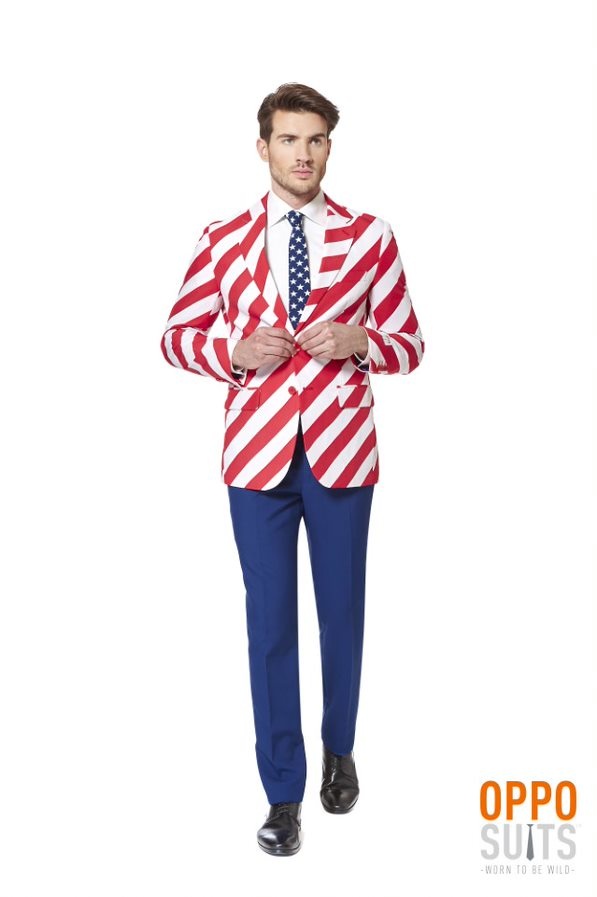 OppoSuits United Stripes - Mannen Zomer Kostuum - Gekleurd - Feest - Maat 56