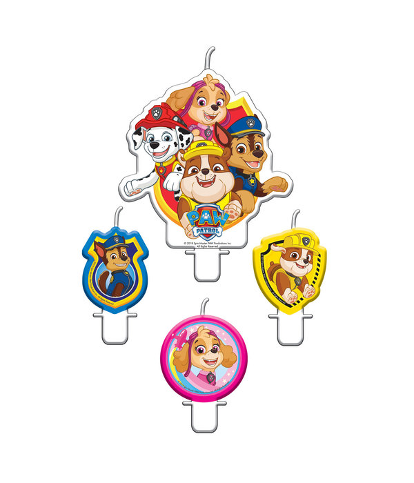 Kaarsjes Paw Patrol 4 stuks