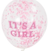 Confetti ballon It's A Girl 30cm (6st)