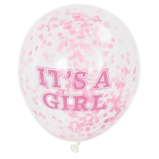 Confetti ballon It's A Girl 30cm (6st)