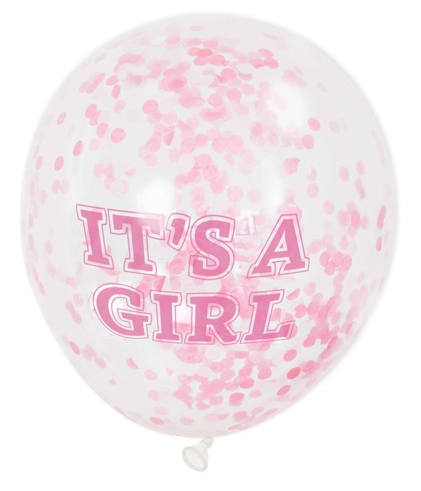 Confetti ballon It's A Girl 30cm (6st)