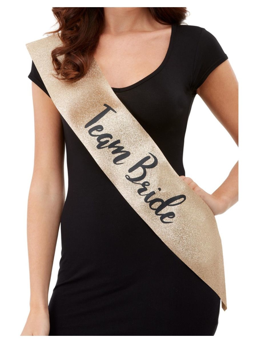 Team Bride Sjerp Glitter goud afbeelding