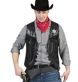 Cowboy Vest zwart volwassen