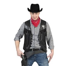 Cowboy Vest zwart volwassen