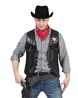 Cowboy Vest zwart volwassen afbeelding