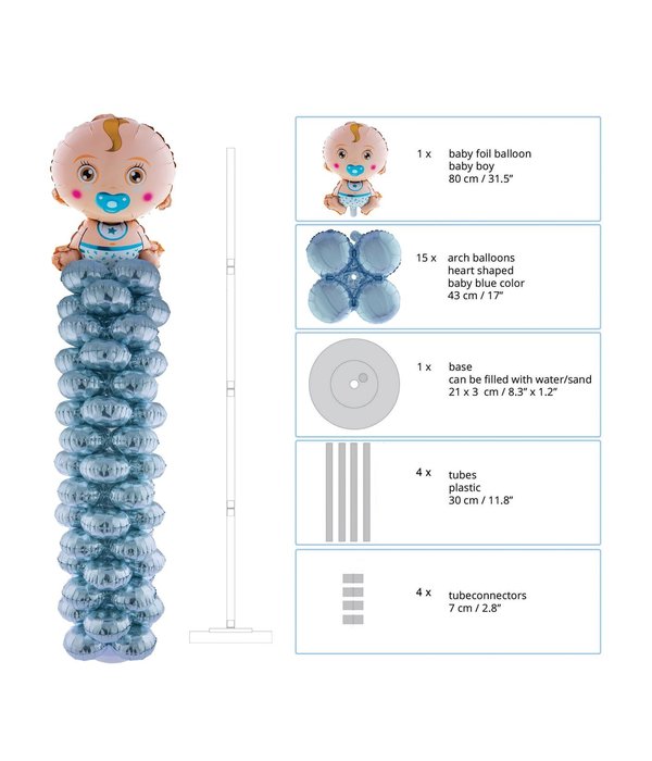 Folie ballonnenpilaar geboorte jongen