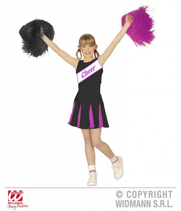 Cheerleader kind zwart/roze