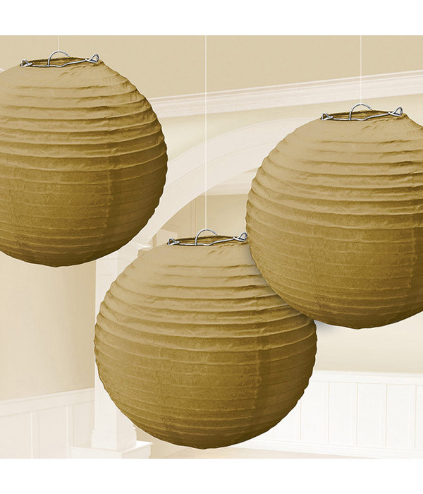 3 gouden lampionnen 21cm