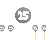 25 jaar taartdecoratie zilver versiering