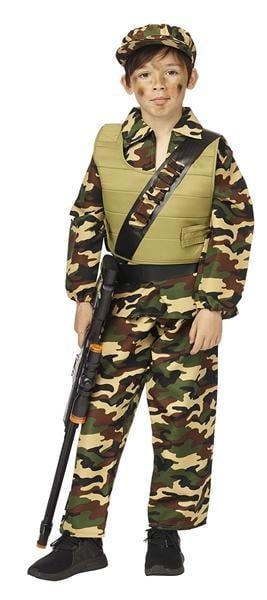Kostuum leger jongen action air force met pet - Maat 128