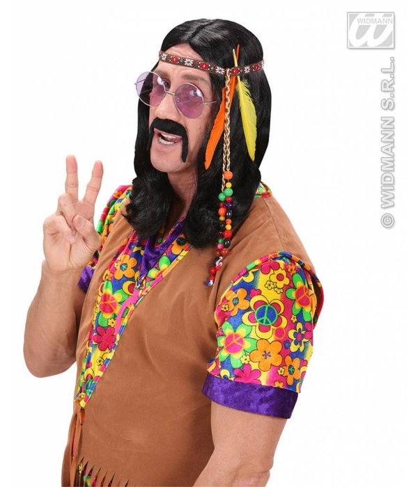 Hippie hoofdband met kraaltjes en veren