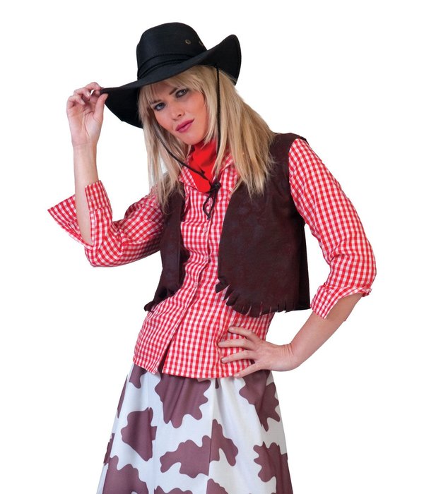 Tiroler blouse dame rood/wit