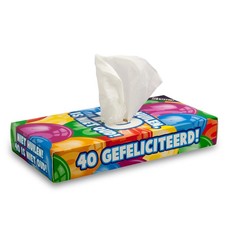 Tissuebox 40 jaar Niet Huilen