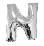 Folieballon Zilver Letter 'N' groot