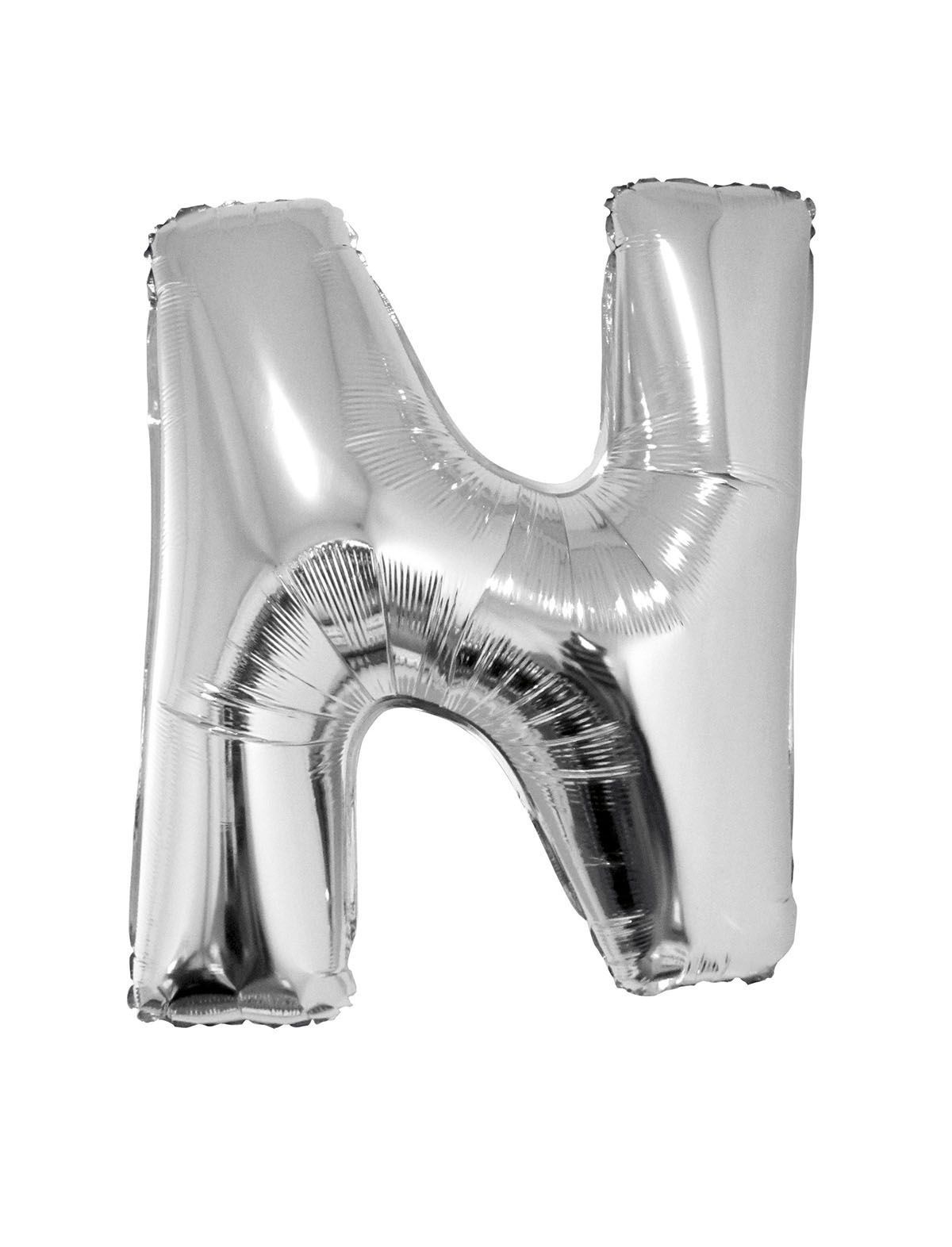 Folieballon Zilver Letter &apos;N&apos; groot afbeelding