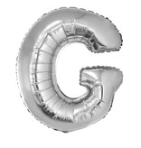 Folieballon Zilver Letter 'G' groot