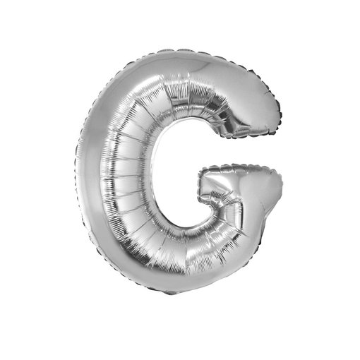 Folieballon Zilver Letter 'G' groot
