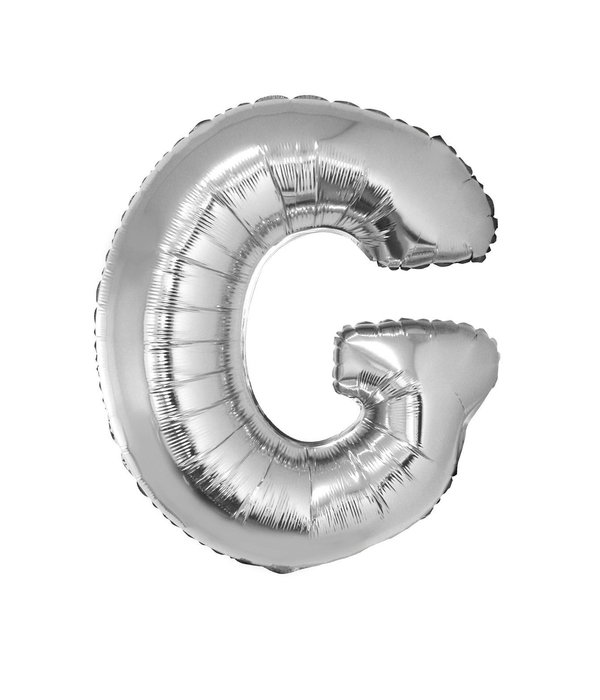Folieballon Zilver Letter 'G' groot