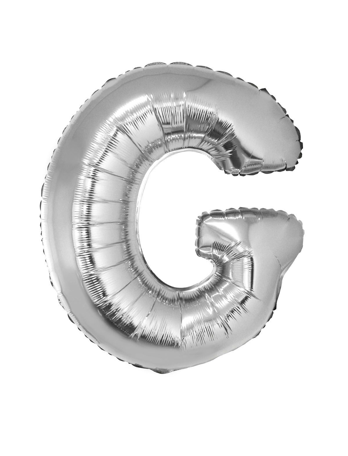 Folieballon Zilver Letter &apos;G&apos; groot afbeelding